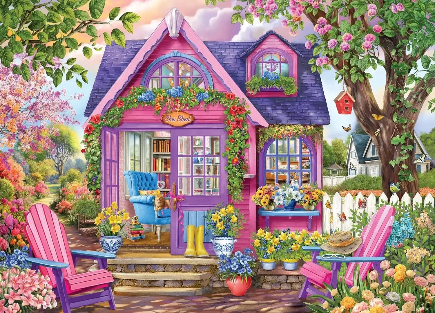 

Jigsaw Puzzles for Adults 1314/520/120pcs Purple House Wooden Puzzles for Gameroom Bedroom Home Decor Birthday Party Gift