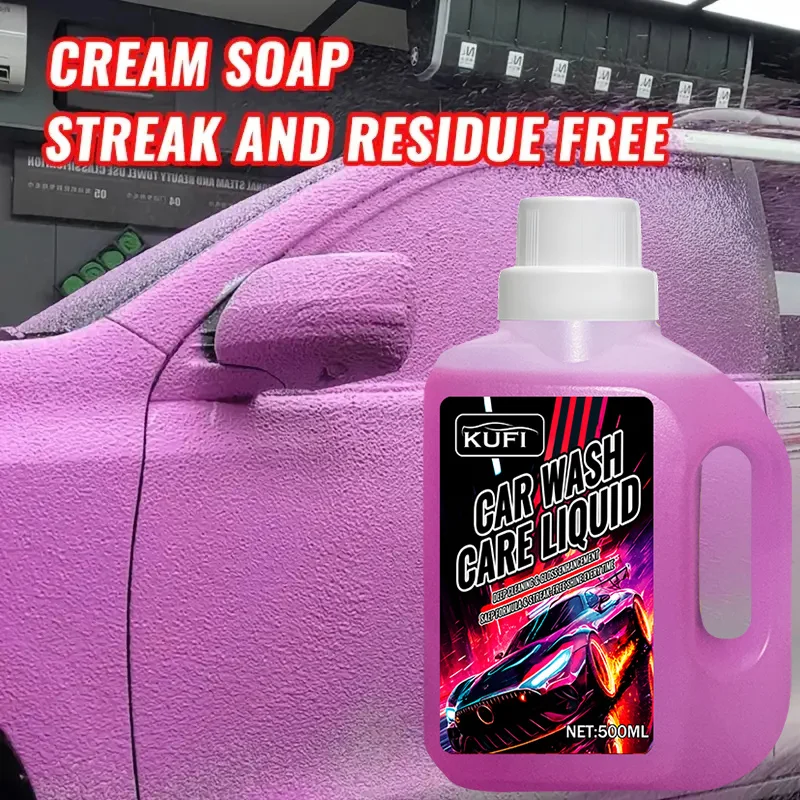 500ml Pink Foam Car Wash Shampoo, High‑Foam Concentrated Wax, Protects Paint for Mirror Finish, for Foam Gun & Bucket Washing