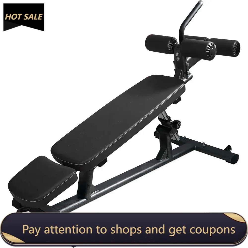 

Semi-Commercial Sit-Up Bench For Core Workouts and Decline Bench Press. Adjustable Weight Bench.Great Ab Workout Equipment