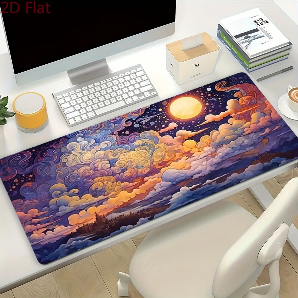 Cloud-shaped large mouse pad, naturally anti-slip mouse pad, suitable for office computers, laptops, and gaming mouse pads
