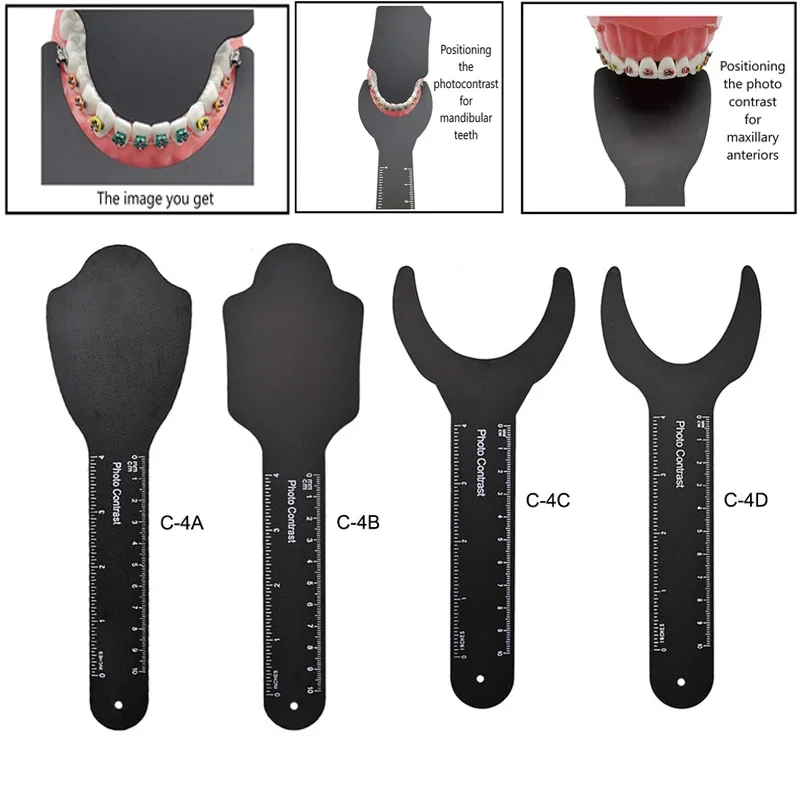 4Pcs/Set Dental Photo Contrast Kit Intraoral Palatal Contraster Black Background Board for Oral Photography Dental Imaging