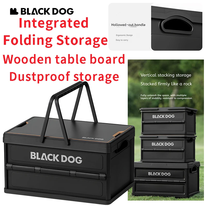 

Naturehike BLACKDOG Integrated Folding Storage Box Storage PP Material Open Large Capacity Hollow Handle Stackable Wooden Table