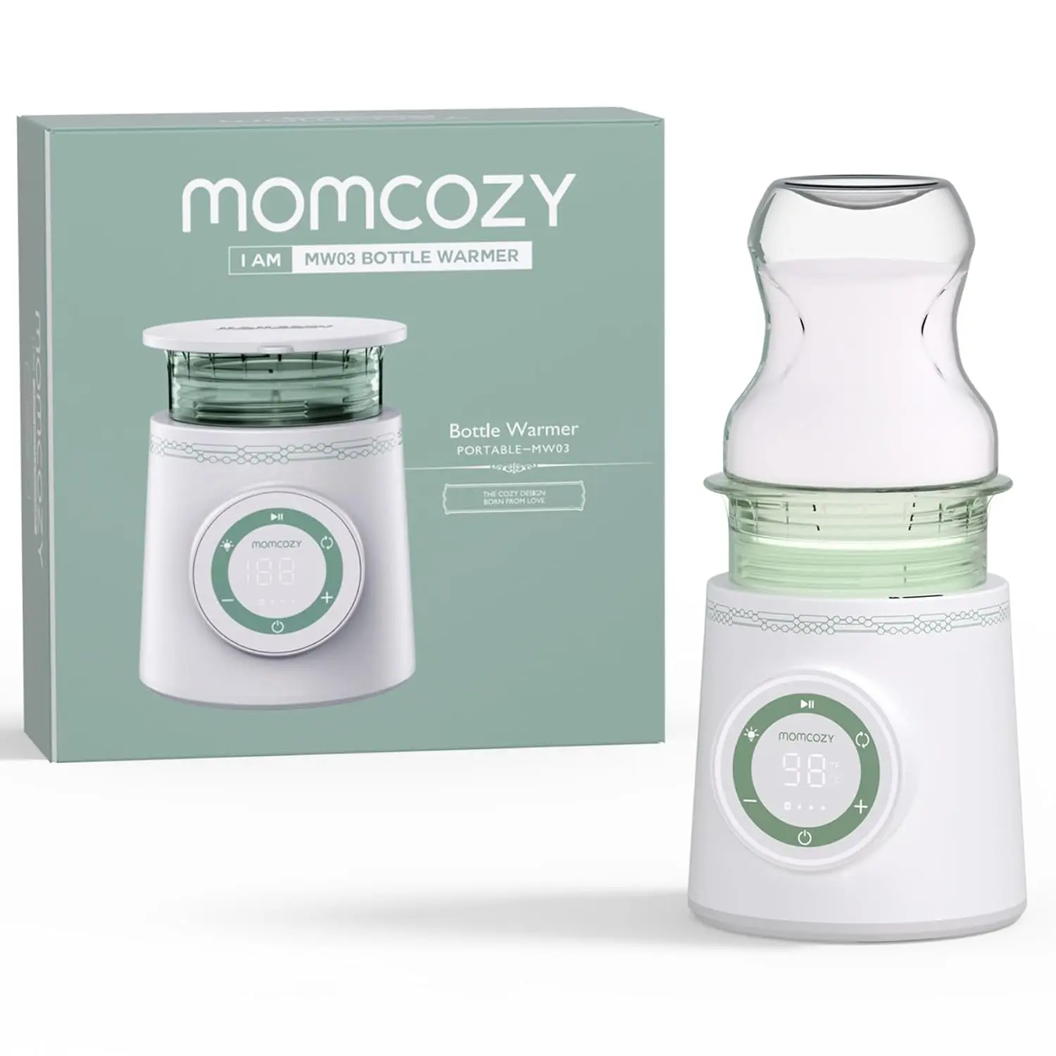 Momcozy Portable Bottle Warmer for Travel, Double Leak-Proof with Fast Heating, Safety Material Baby Bottle Warmer