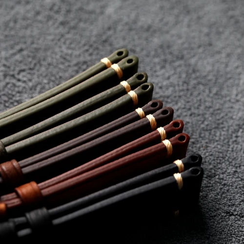 Imagen 2 del producto Correa de piel de vaca con cabeza italiana hecha a mano, pulsera de estilo Vintage para hombre de 18, 19, 20, 21 y 22MM, pulsera de cuero genuino negro, marrón, gris y verde