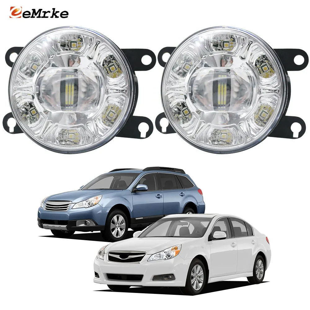 Led Head Fog Lights For Subaru Legacy Outback BR 2010 2011 2012 North America 18W Fog Driving Lamp Daylight E-mark E4 DRL Ring