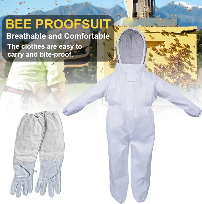Professional Full Body Protection Beekeeping Clothing Beekeeping Protection Clothes Suit Safty Veil Unisex Children Protective