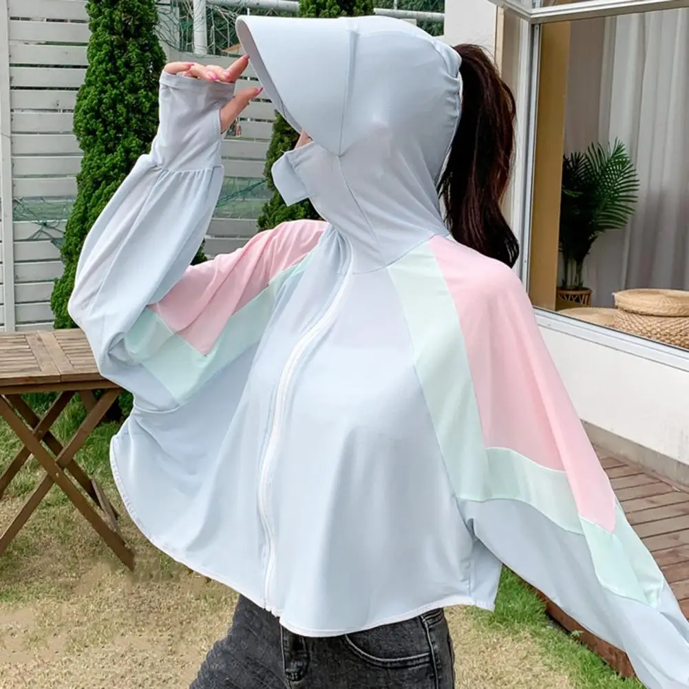 

Women Sun Protection Coat Tie-dye Sun Protection Garment Women's Anti-uv Sunscreen Jacket with Zipper for Cycling for Outdoor