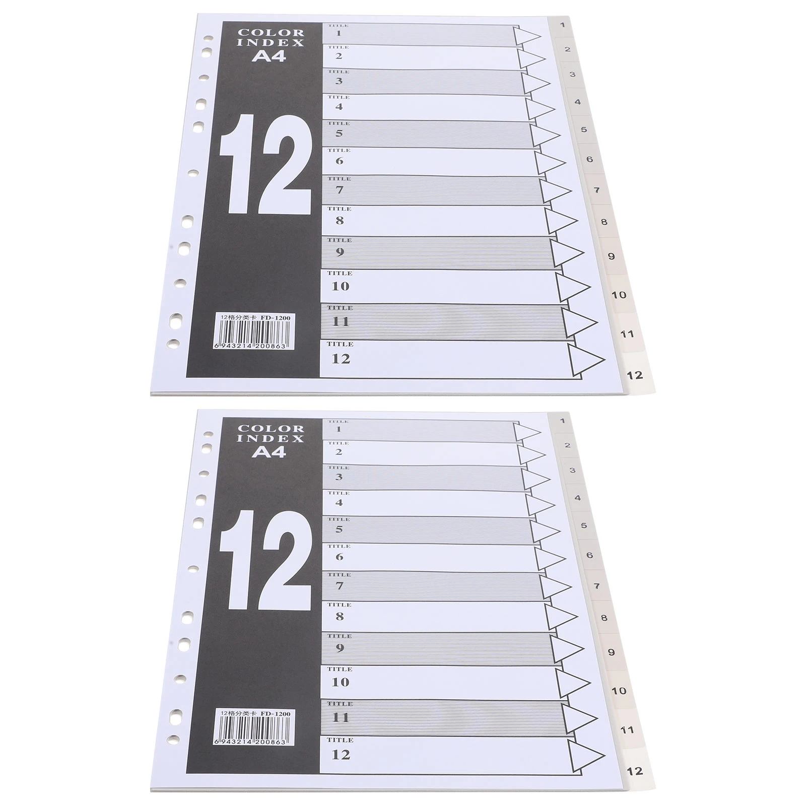 

24 Pcs Classification Tabs Notebooks Dividers File Index Study Paper Binder Organizers Students Daily Use PP Material