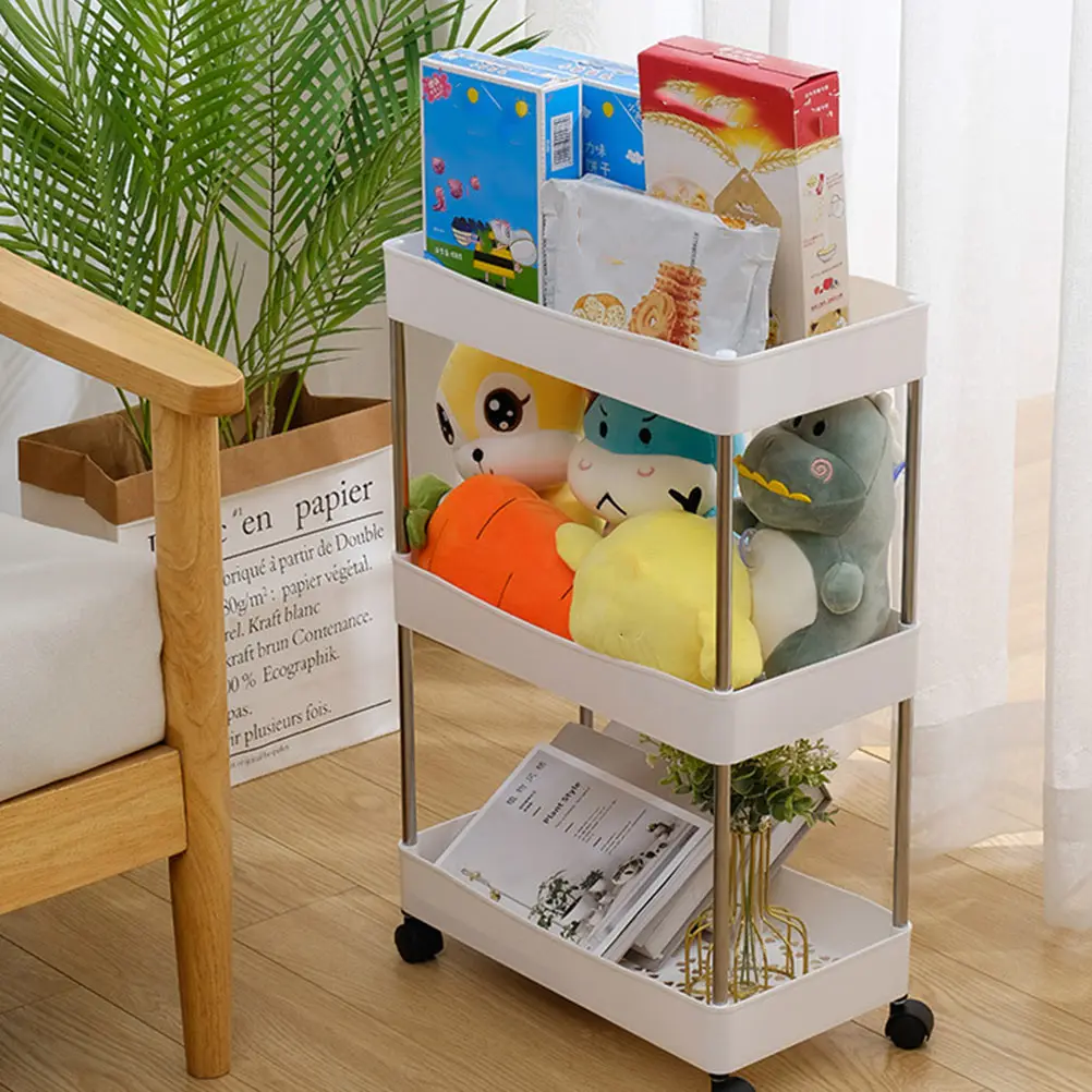 

1pc Rolling Storage Cart Multi-Layer Organizer Rack Lightweight Pp Shelf For Kitchen Bathroom Bedroom Balcony Toiletries