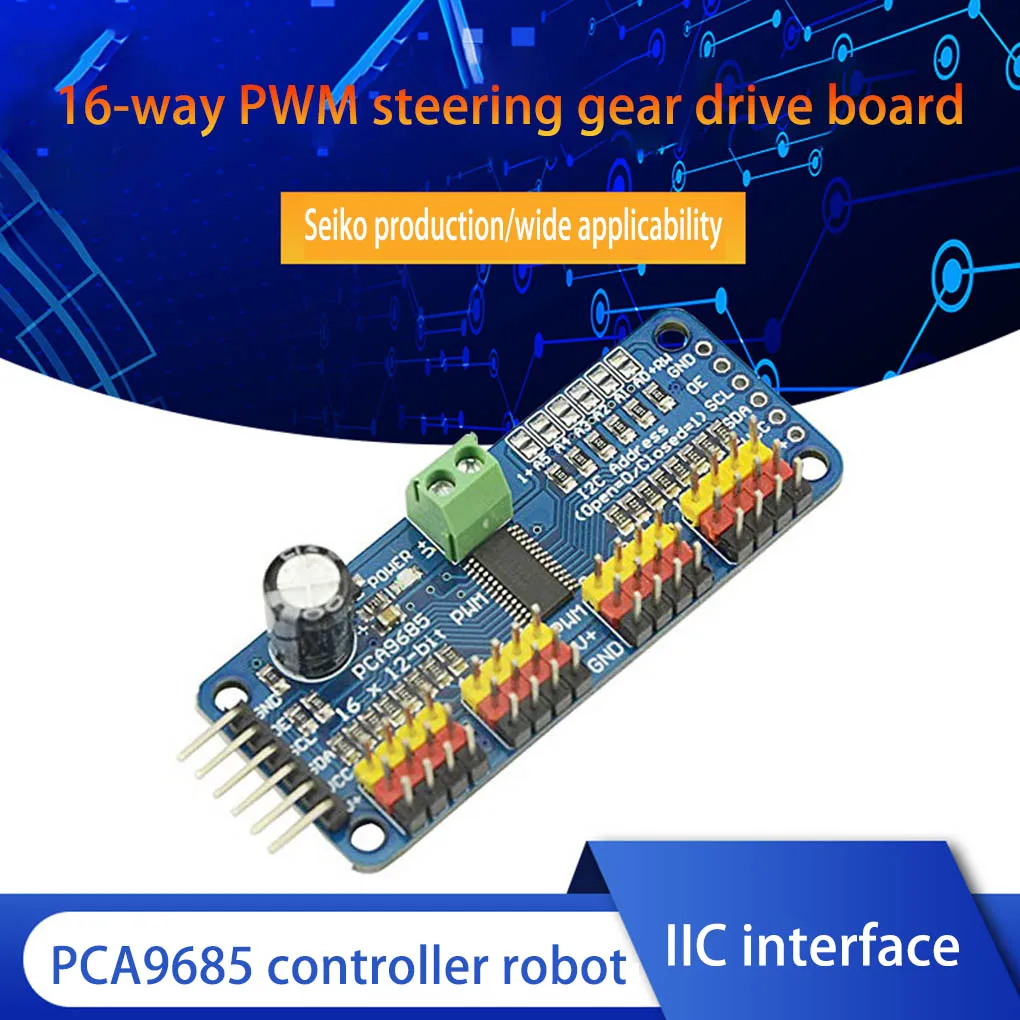 16 Channel PCA9685 PWM Servo Motor Module Controller Driver Board Modified Component Robot Fitting Control Components