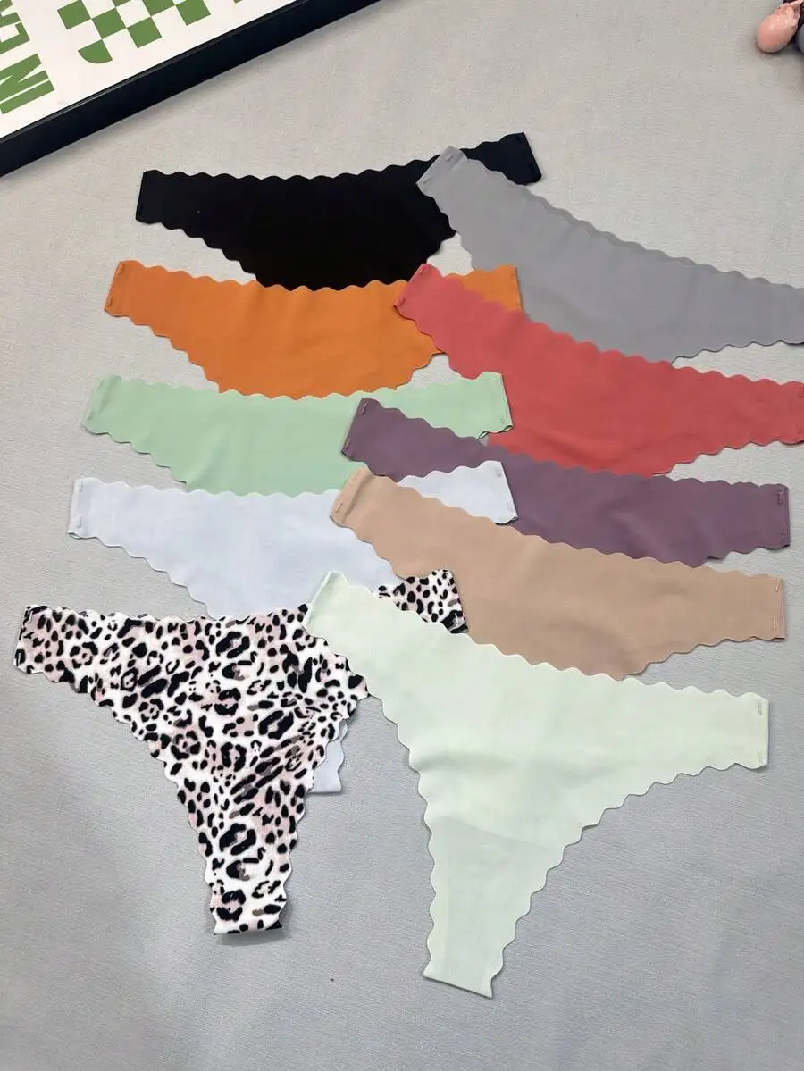 

20 Pairs Seamless Quick-Dry Panties With Scalloped Edge For Women
