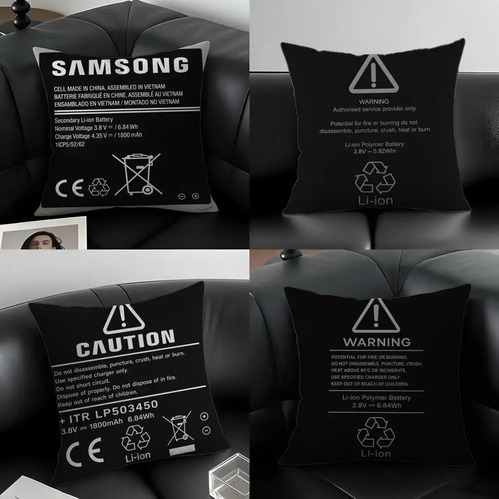 Art Expanded Battery Art Cushion Cover Natural Linen Pillowcase Set, All-in-One Decor for Sofa, Bedroom & Chair