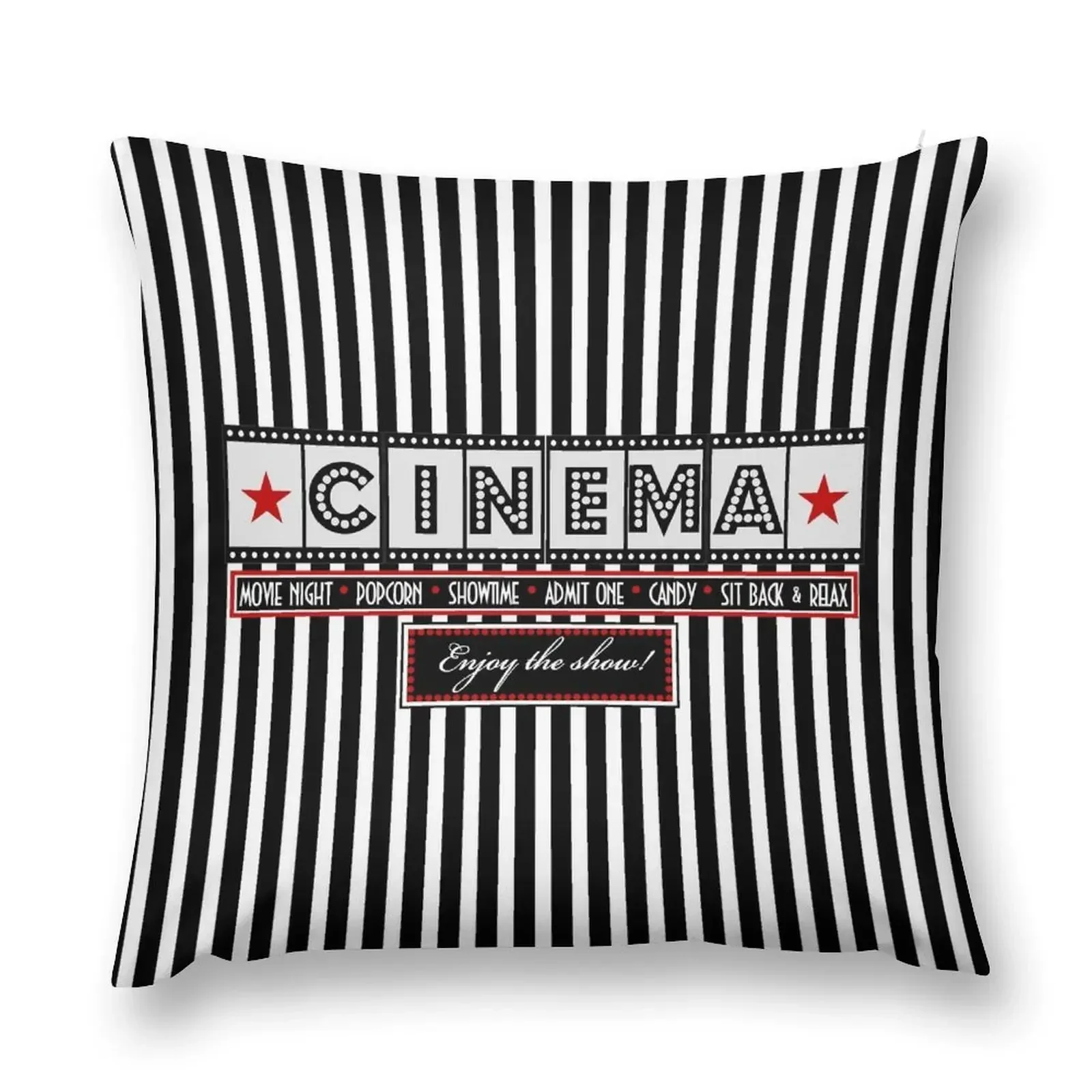 

Movie theater Striped Cinema Ticket Throw Pillow New year Sofas Covers pillow