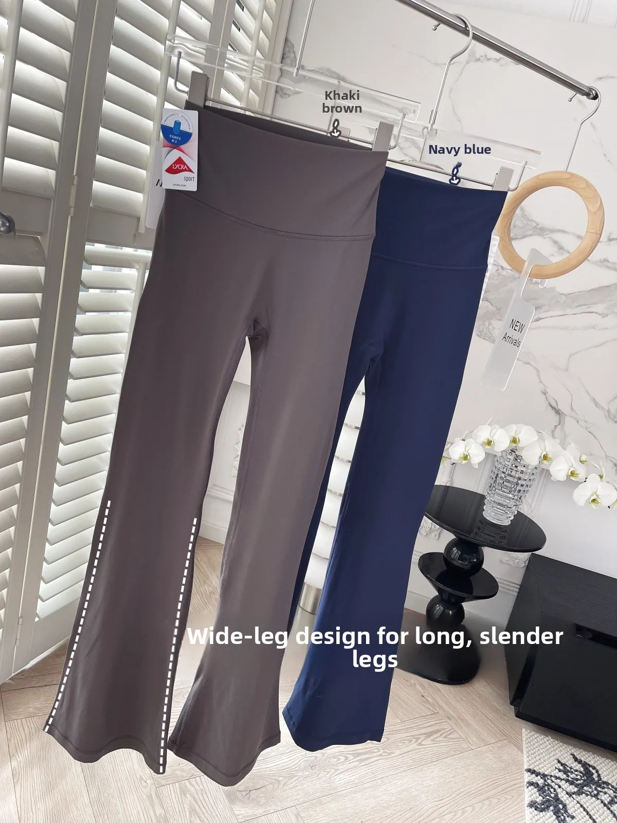

High Waist Yoga Pants Women's Fitn Trousers Outerwear Slimming Tight Leggings Long Cuff Pants Abdomen a Hoof P...
