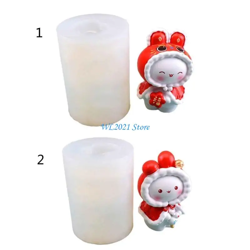 G5GC سيليكون شمعة قوالب الروائح شمعة صنع قالب الأرنب الجبس الجص قالب لصنع الشموع الصابون الديكورات المنزلية #3