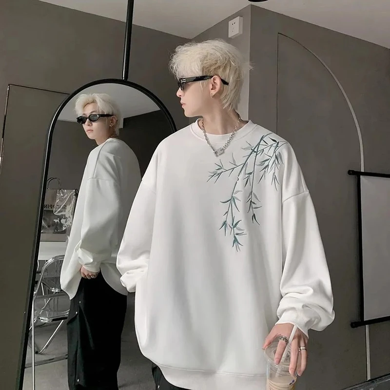 

Мужская толстовка оверсайз свободного кроя с капюшоном, осенне-зимняя, больших размеров (до 300 фунтов), в китайском стиле, с круглым вырезом, модная уличная одежда