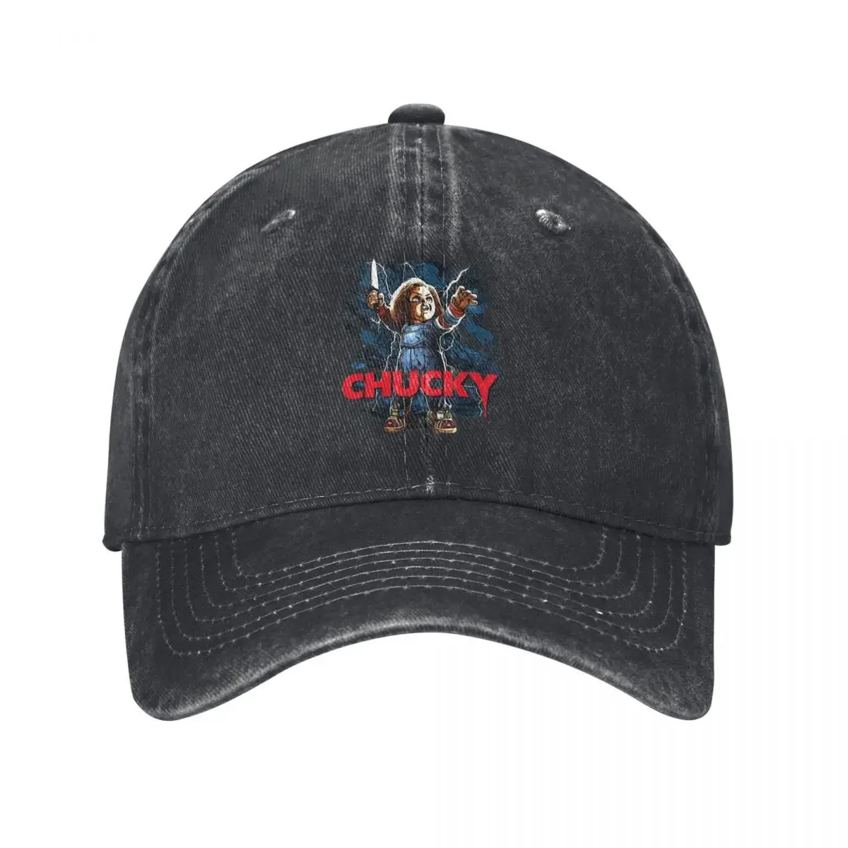 Vintage Chucky Child's Play Doll Baseball Caps Men Women Distressed Washed Headwear Horror Movie Gothic Outdoor Summer Caps Hat