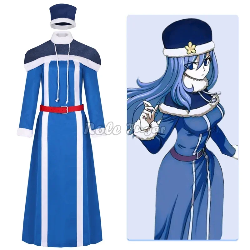 Juvia Lockser Cosplay Japanese Anime Fairy Tail Costumes Halloween Party Female Blue Dress Sets