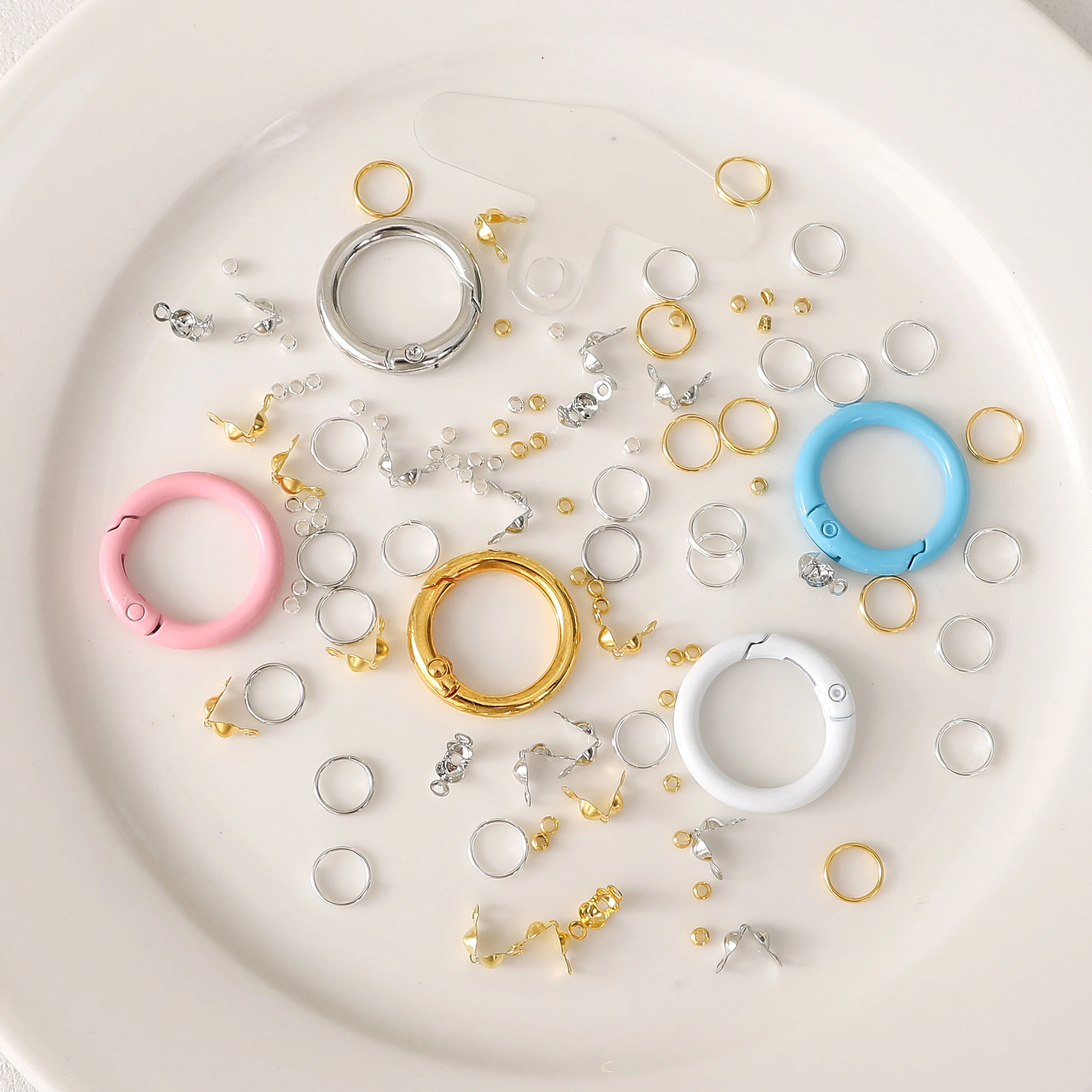 55Pcs/set Mobile Phone Chain Material Package Steel Wire/Spring Buckle/Rings For DIY Jewelry Beginner Handmade Making Findings