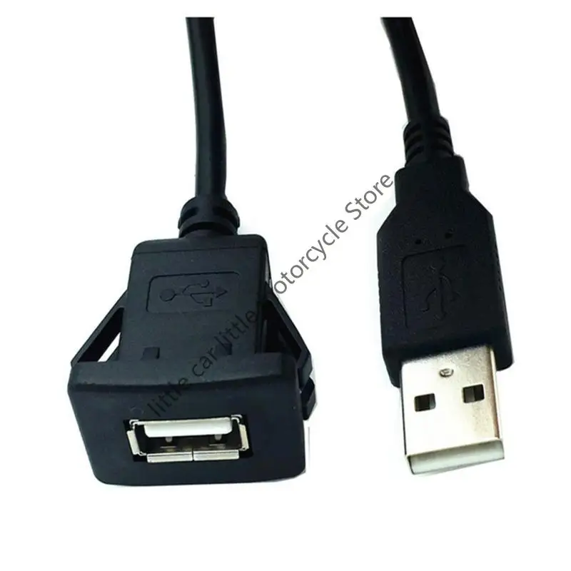 R9CC 차량 대시 보드 플러시 마운트 오디오 라인 USB 2.0 포트 패널 확장 케이블 수컷에서 여성 소켓 우수 플라스틱 어댑터