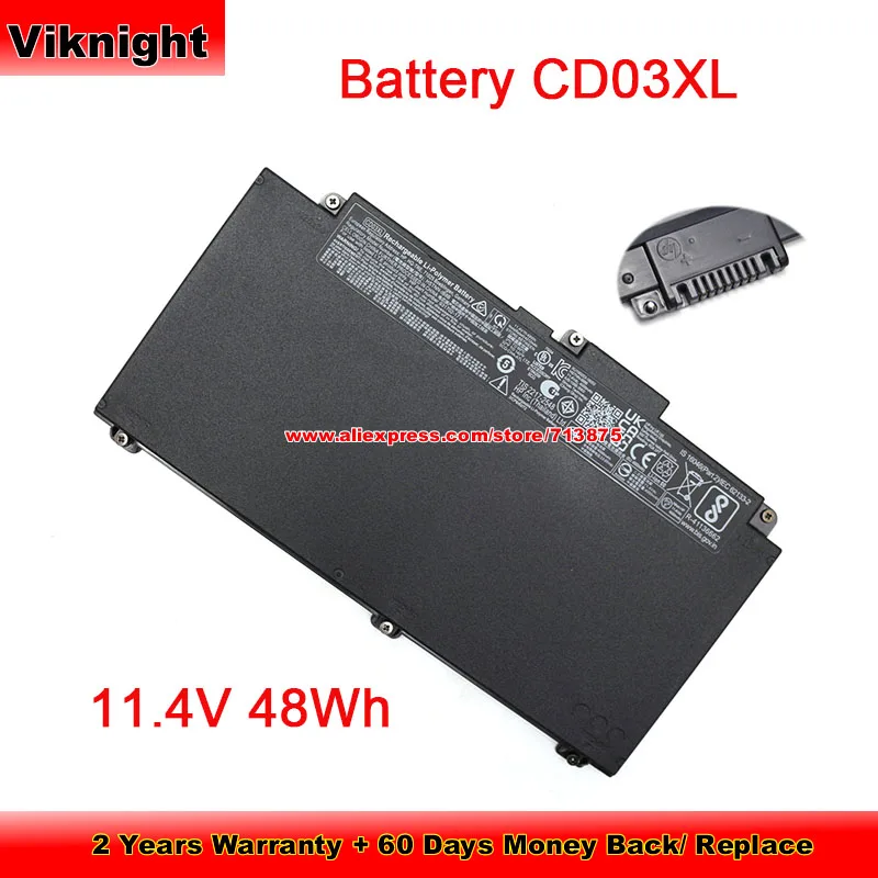 

Genuine CD03XL Battery HSTNN-LB8F for Hp ProBook 650 G4 640 G4 5CG9397DZV 931702-171 931702-421 HSN-115C 11.4V 48Wh