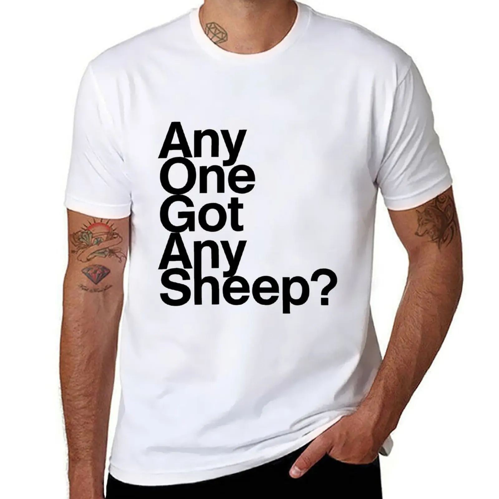 Любой ще вся овца? Футболка, мужские футболки, хлопковая футболка Essential, футболка