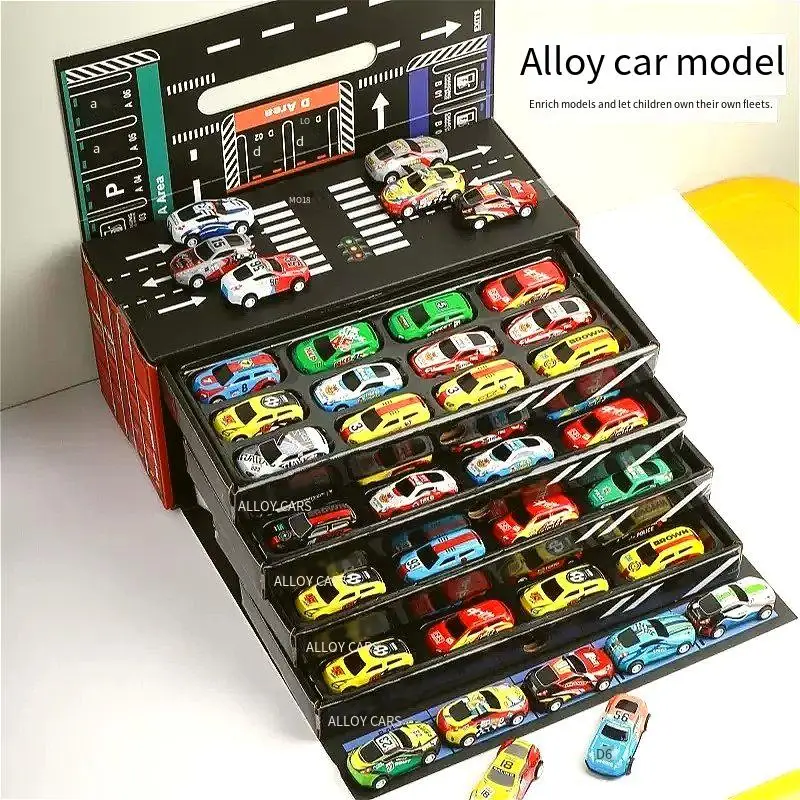 Simulation Alloy Inertia Car Suit Simulation Parking Lot Toy Container Modeling Gift Box Car Toy Model Car Toys For Boys S5B6Ace91Db65486Ea4Cd0C337593909Da