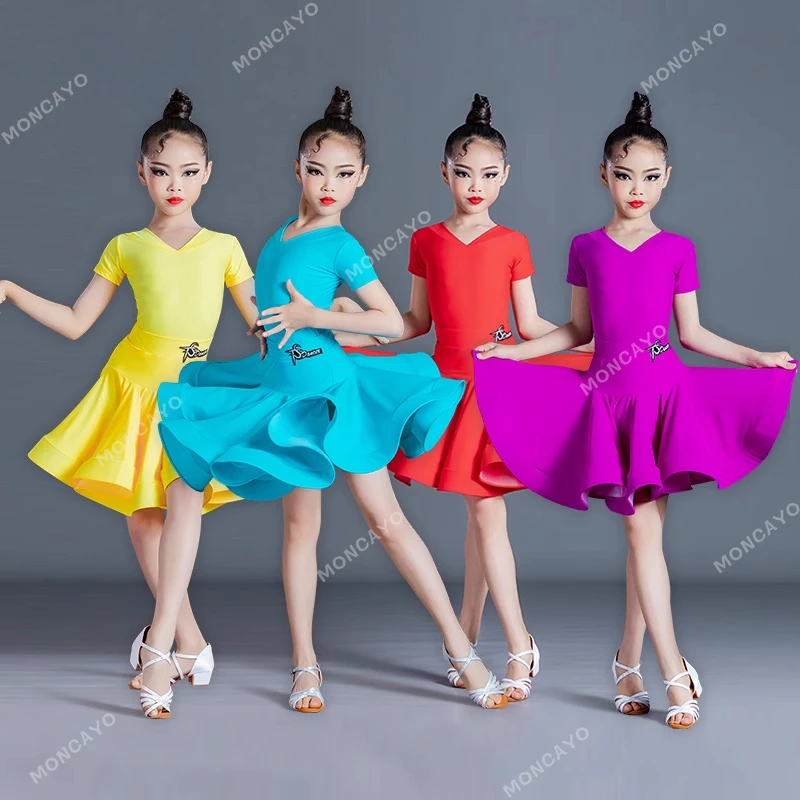 

Professional Competition Cha Cha Rumba Samba Tango Latin Dance Dress Girls Ballroom Dance Dresses Kid Latin Practice Dress Child