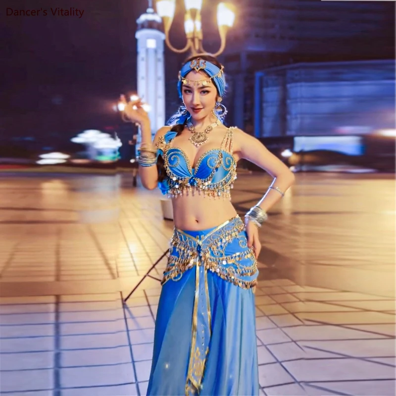 Belly Dance Performance Costumes Set Princess Jasmine Belly Dance Clothes Desert Private Custom-made Indian Oriental  Outfit