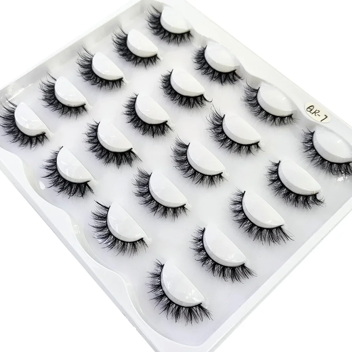 HBZGTLAD 10 double eyelash makeup soft and fluffy 3D artificial mink false eyelashes thick hand rolled mink false eyeliner false