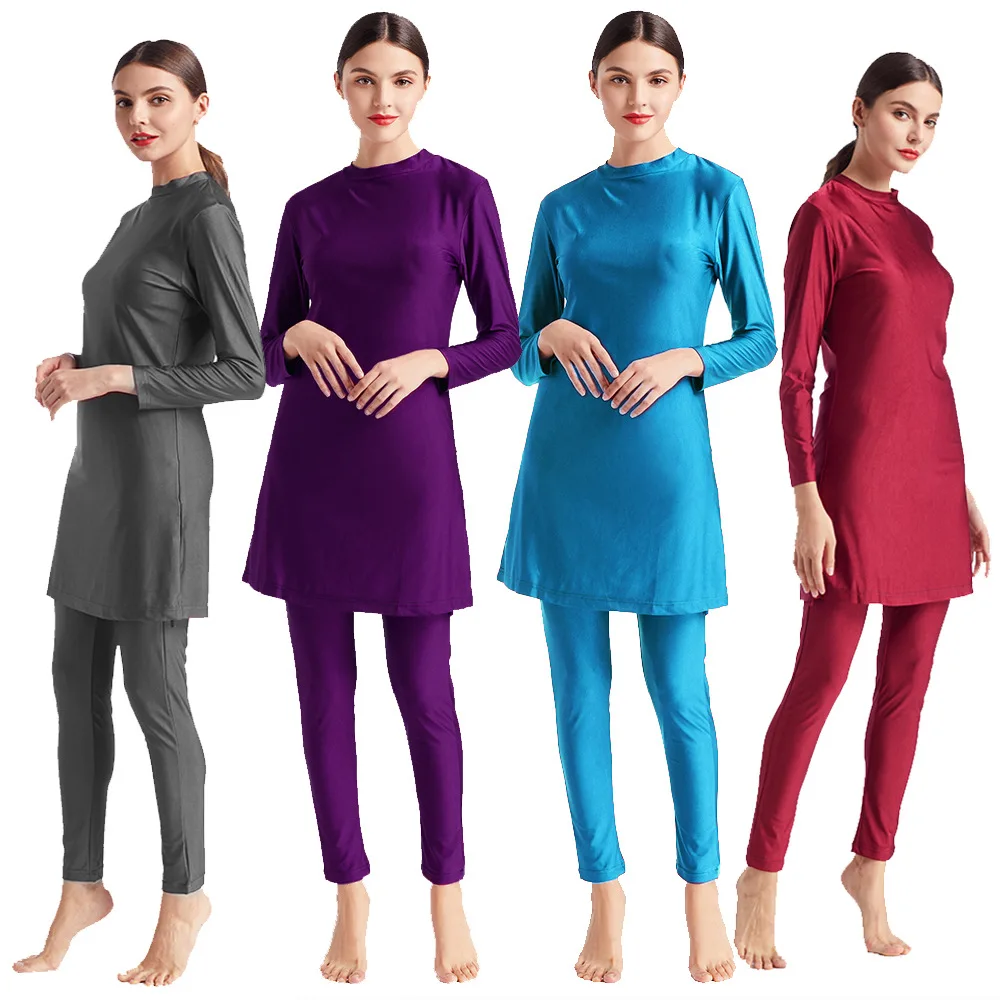 Women's Swimwear 3 Pieces Veiled Women Modest Muslim Swimwear Three-Piece Set for Women Burkini Muslim Swimwear 2022