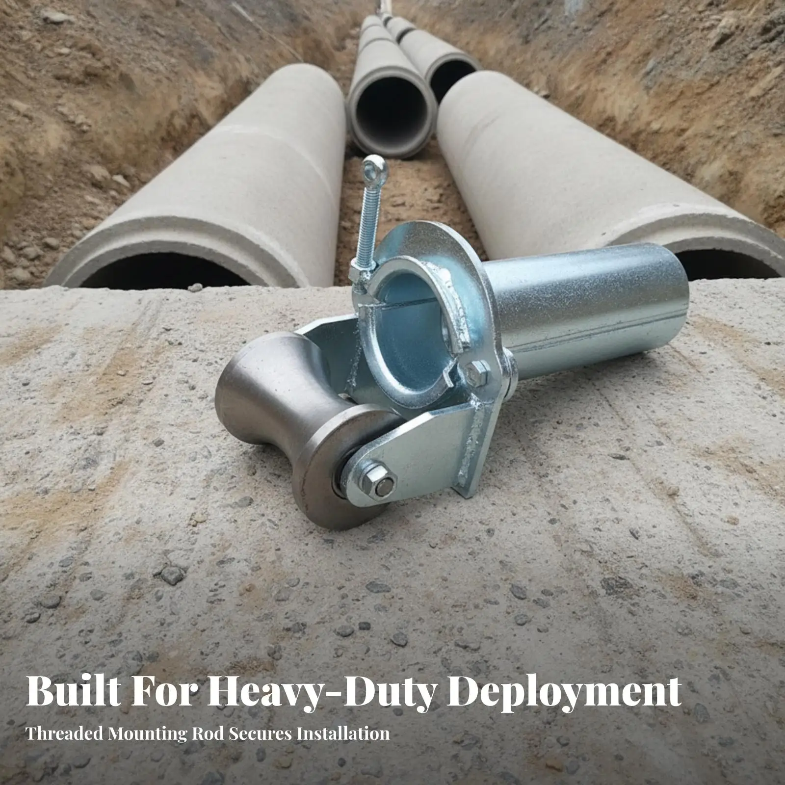 Industrial Cable Guide Pulley with Clamping Loop for Conduit Opening Use
