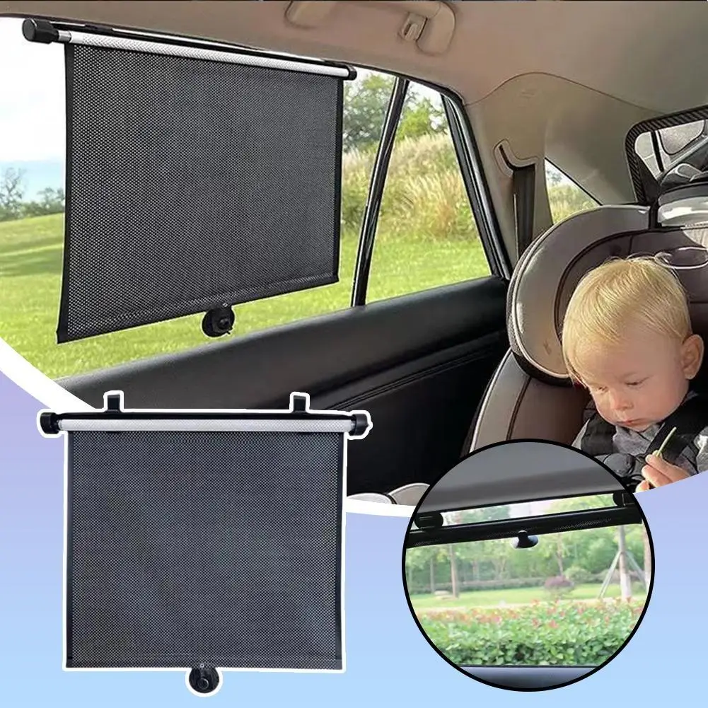 

Car Sun Visor Retractable Sunshade Curtain Multi-dimensional Telescopic Design Anti-UV Press Button Roll Up Car Visor