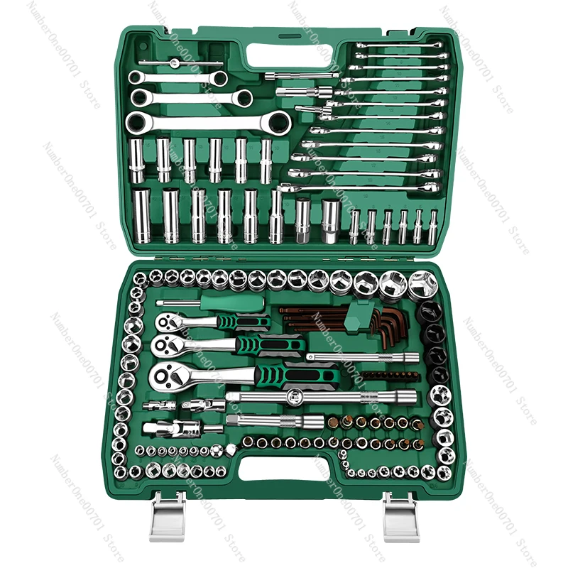 Wrench Tool Set Sleeve Combination Auto Repair Car Ratchet Kit Box Home Repair Fast