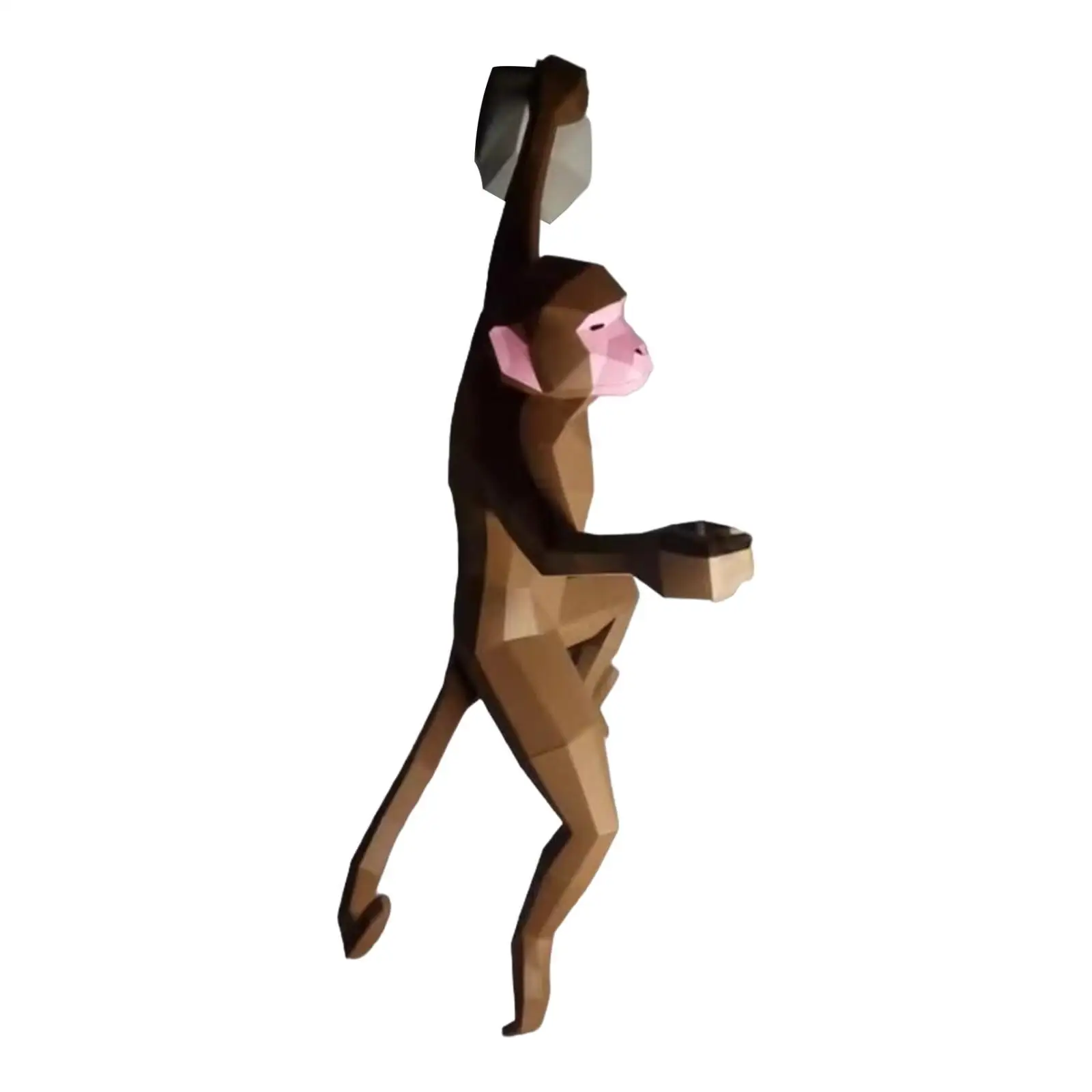 3D Monkey Paper Model Creative Gift Paper Craft Home DIY Craft Monkey Wall Hanging Decoration for Office Library Bedroom Home