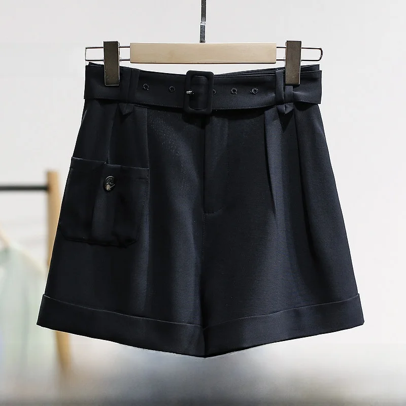 

XKing Spring 2026 Women's Loose Leg A-Line Shorts High Waist Harlan Pants Street Style Polyester Fiber Casual Trousers