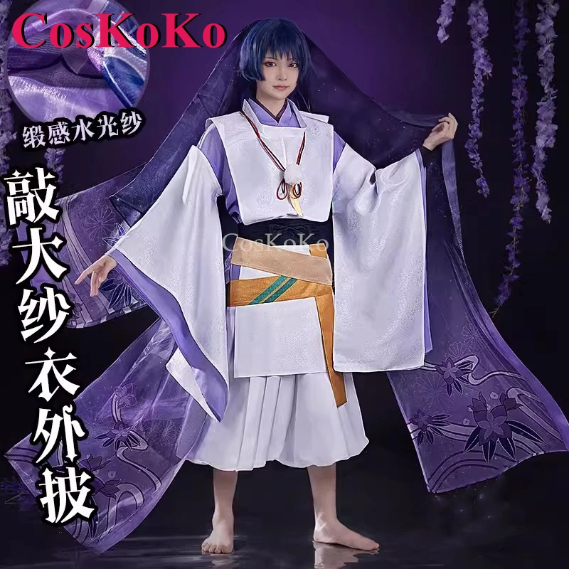 

CosKoKo Scaramouche/Wanderer Cosplay Game Genshin Impact Costume Juvenile White Coat Full Set Halloween Party Role Play Clothing