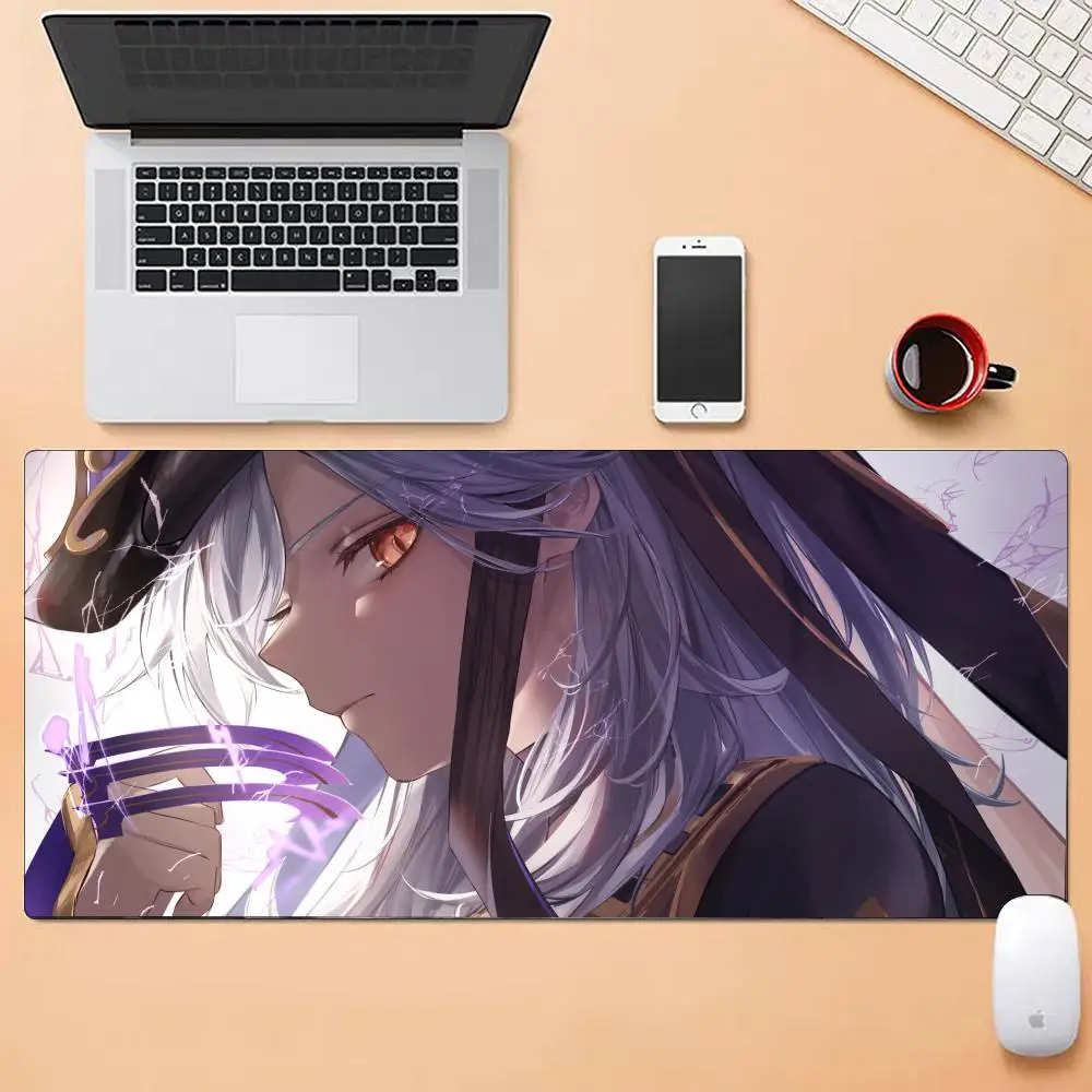 Gensin Cyno Mouse Pad Berbagai Ukuran Alas Meja Permainan Kantor Komputer Persegi Besar Alas Mouse Karet Anti Selip