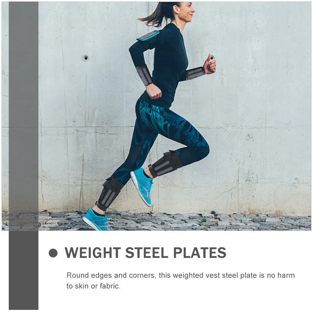 10pcs Steel Weight Plates for Fitness Vests, Leg & Arm Straps – Running, Jogging, Workout, Bodybuilding Exercise