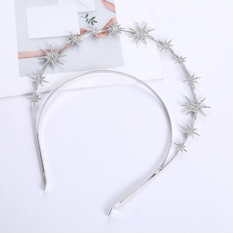 Halo Crown Star Goddess Crown Headband Halo Crowns for Women Bridal Wedding