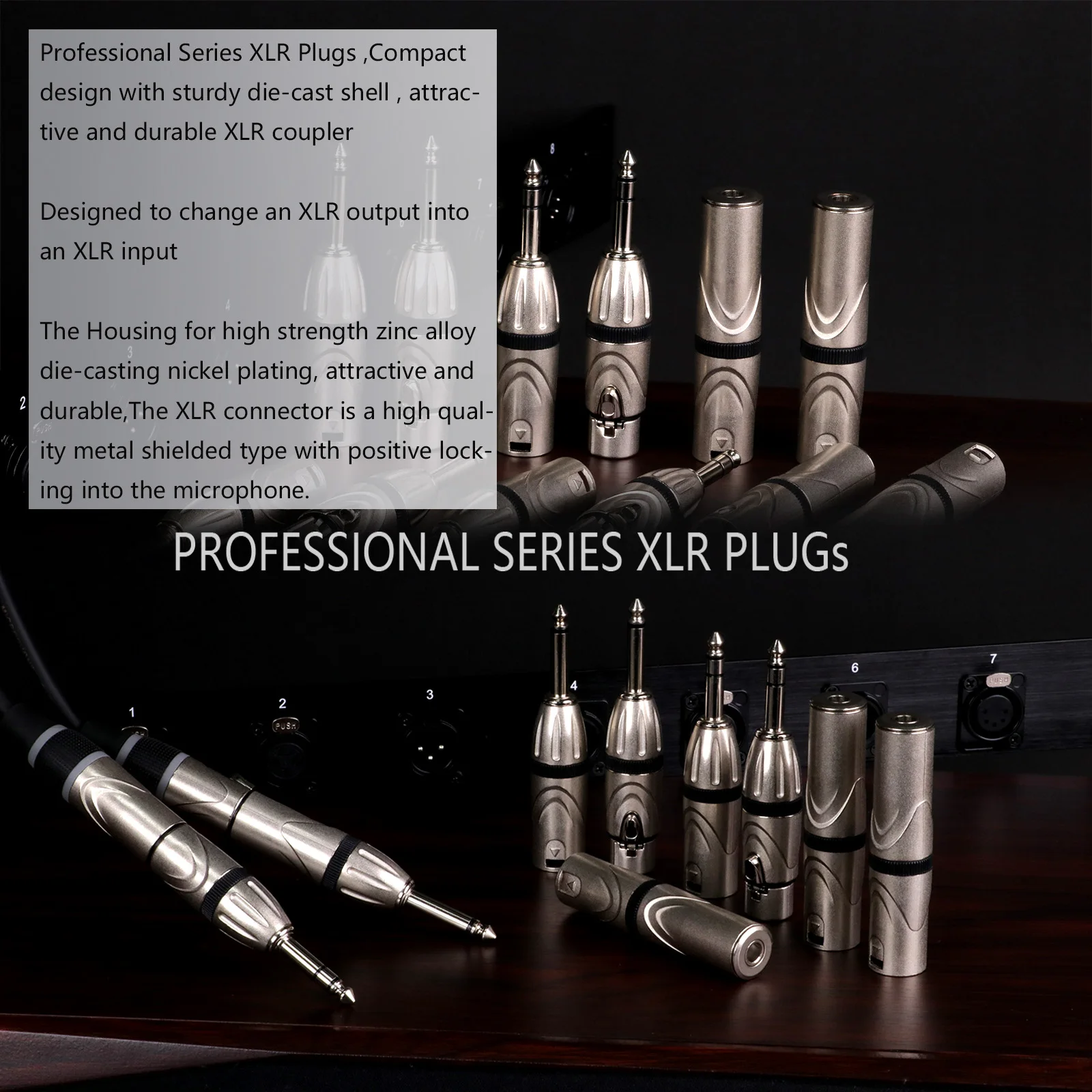 Adaptateur XLR 3 broches mâle vers 1/4 \