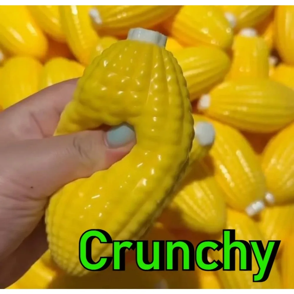 Crunchy Squishy Corn Stress Ball - Squeeze Toy for Anxiety Relief, Fidget Sensory Toy for Adults，Soft Feel ASMR Sensory Adults
