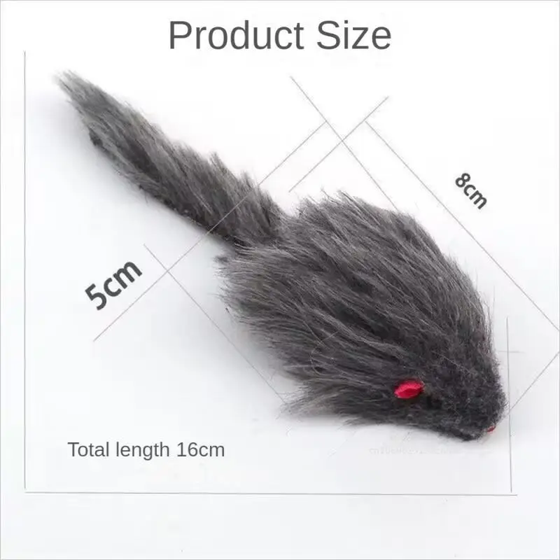 Cat Mice Toys False Mouse Long Tail Mice Soft Real Rabbit Fur Toy for Cats Kitten Plush Rat Playing Chew Toy Pet Supplies