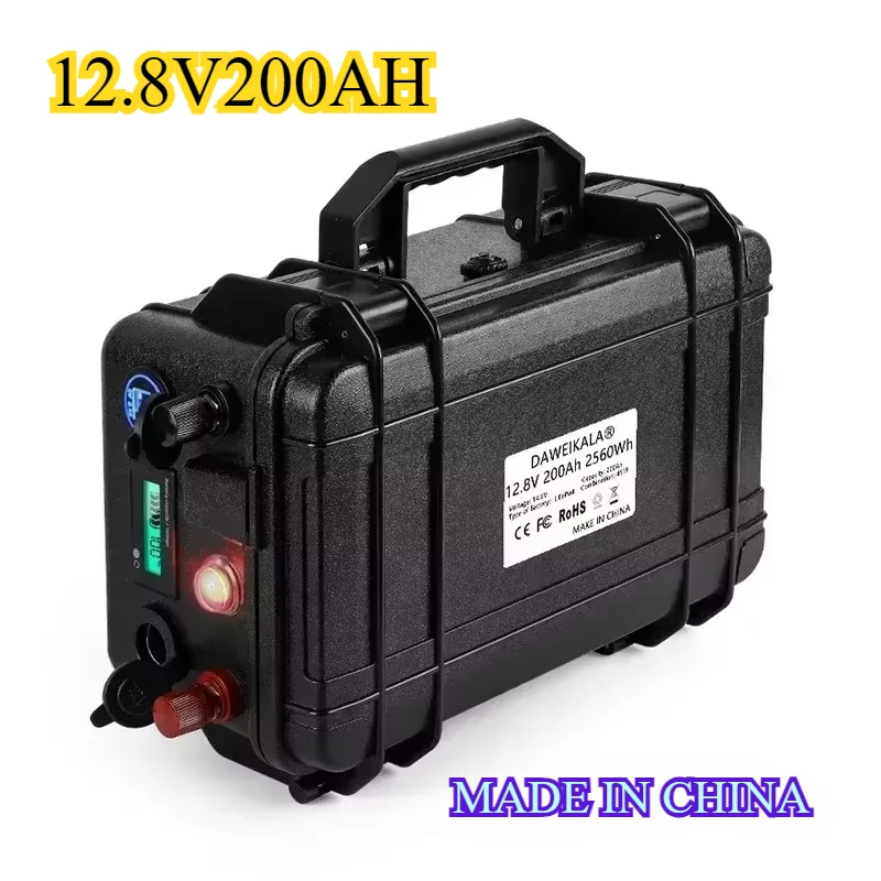 New 12V 200Ah Lifepo4 lithium iron phosphate waterproof battery suitable for solar energy storage inverter marine golf cart RV