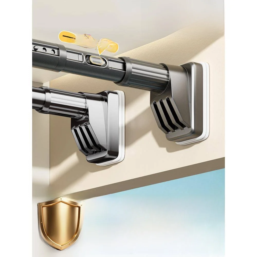 

No-Drill Adjustable Stainl Steel Clothesline Rod Balcony Fixed Batoom Wardrobe Curtain Wall Support Pole Home Cleaning Tool
