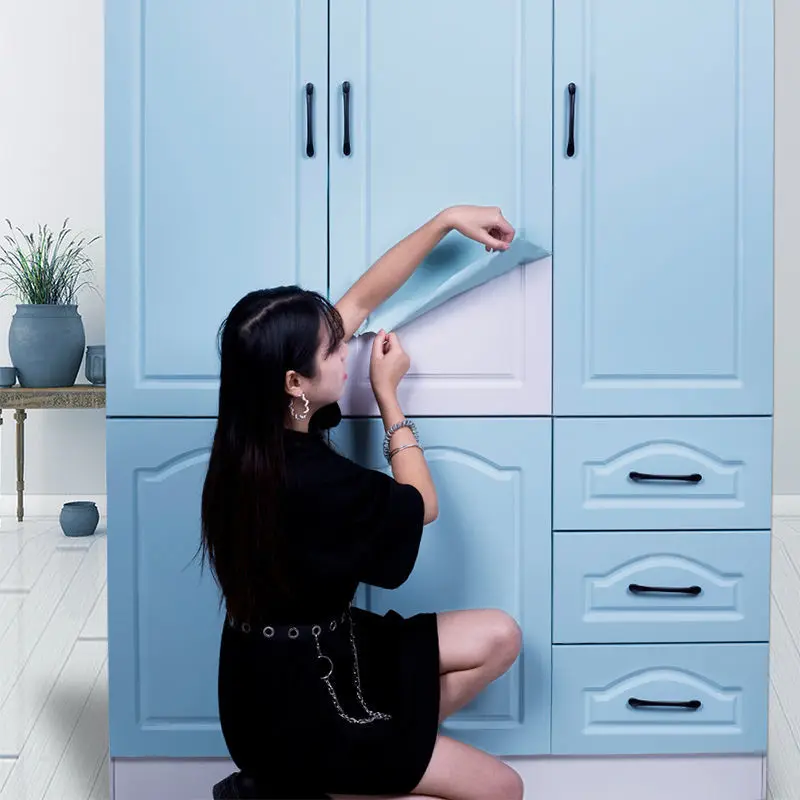 

Kitchen Cabinets Stickers Cabinet Doors Desktop Furniture Renovation Waterproof Self-adhesive Wallpaper Moisture-proof Oil Proof