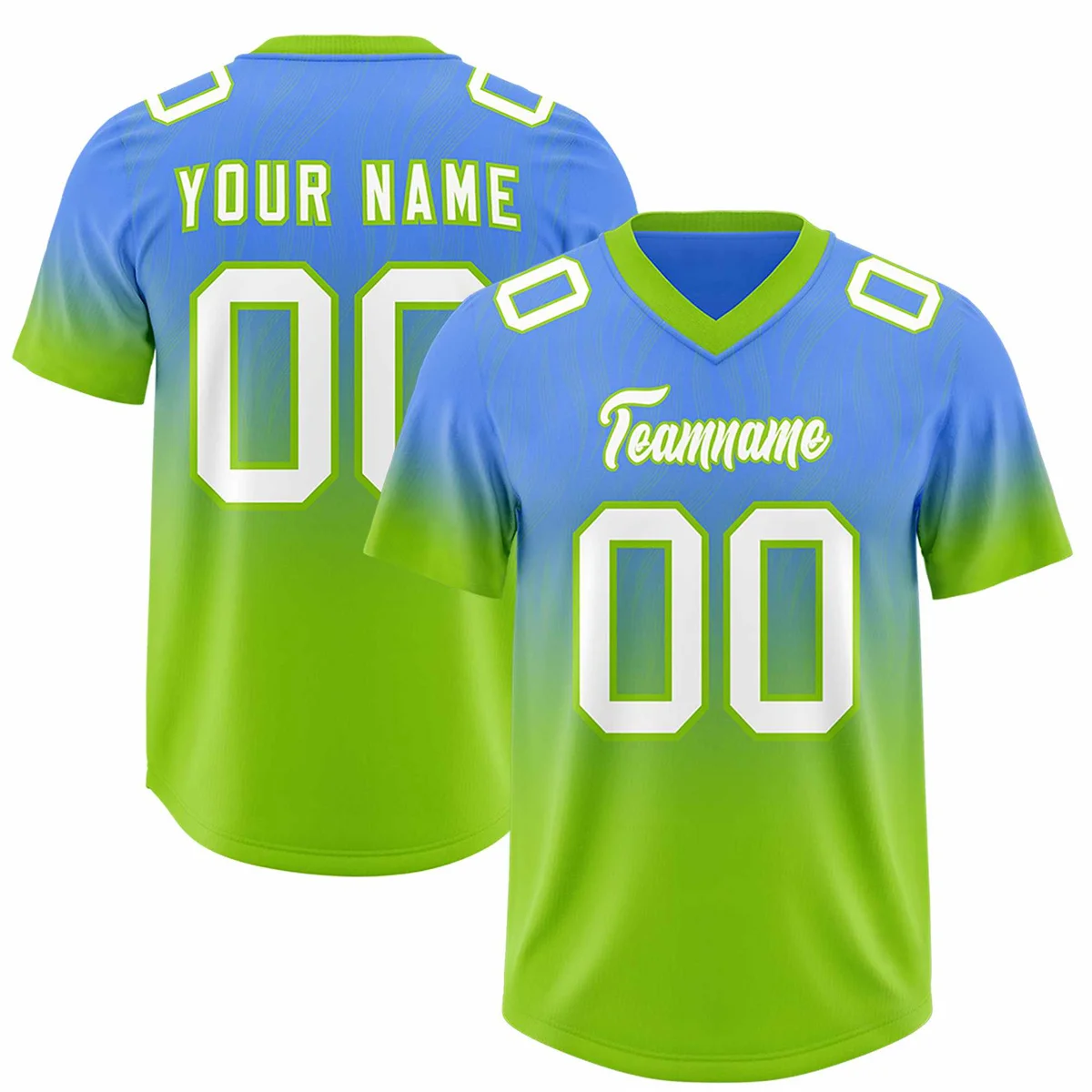 

Custom Gradient Fashion Outdoor Authentic Football Jersey Personlized Team name and you name, number V-Neck T-Shirts