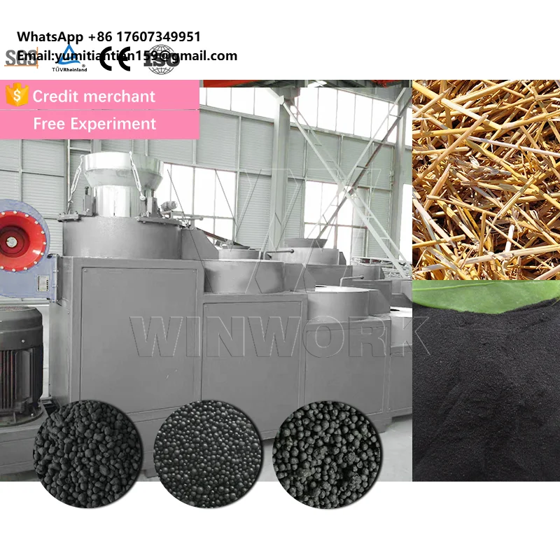 WINWORK New Condition Organic Fertilizer Machine Equipment for Animal Manure Processing Polishing Rounding Machine Core Motor