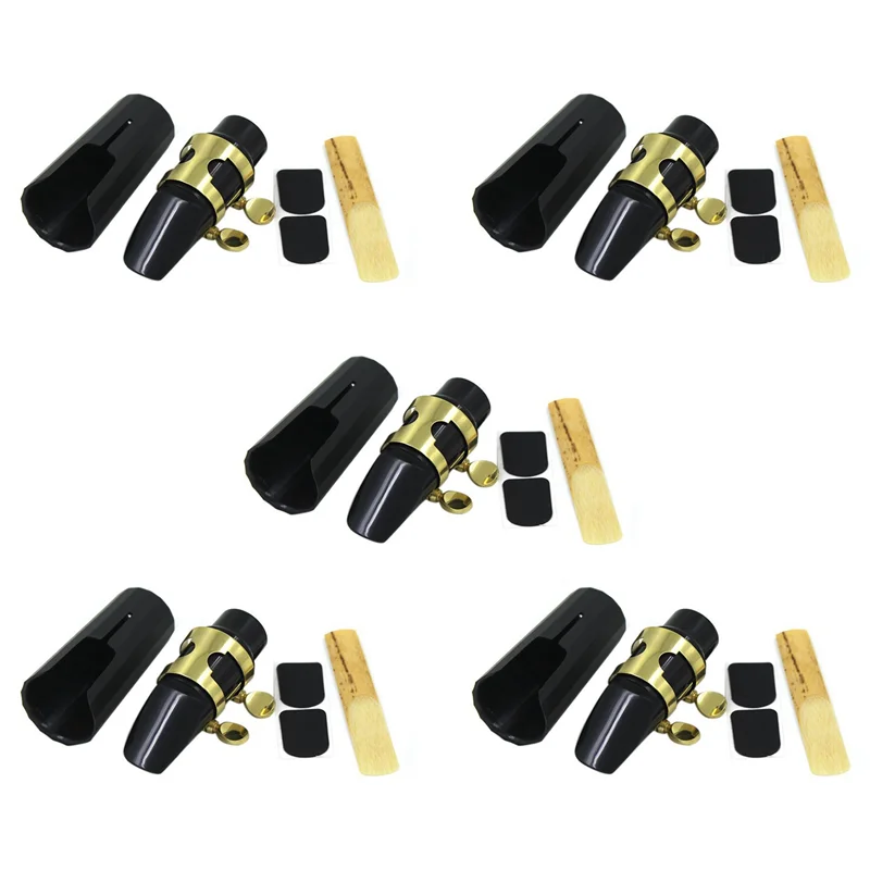 

Мундштук для саксофона HOES-5X из пластика с металлической застежкой, накладками и подушечками, черный