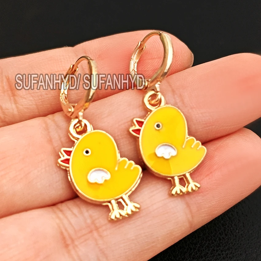 Cute Chick Earrings for Women Fashion Animal Earrings Gifts for Girls Cute Loop Little Chicken Earrings